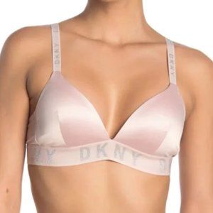 Pink Satin Statement Wire Free Bralette L